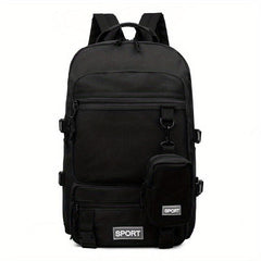 Preppy Style Laptop Backpack Mesh Pocket Rucksack with Coin Purse