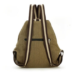 Embroidered Canvas Backpack Women's Niche Bucket Bag