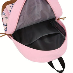 Vintage Flower Pattern Bag Set Backpack Handbag Purse Classic Travel