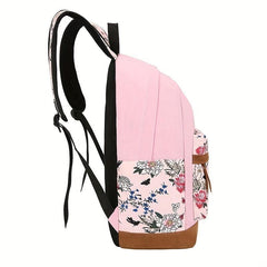 Vintage Flower Pattern Bag Set Backpack Handbag Purse Classic Travel