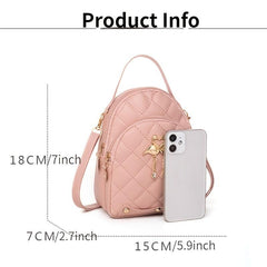 Argyle Quilted Backpack Purse Women's Shoulder Bag