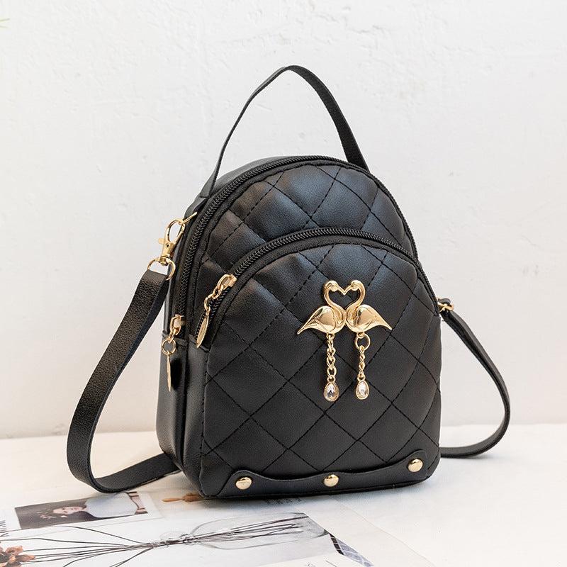 Argyle Quilted Backpack Purse Women's Shoulder Bag