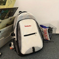Large Capacity Colorblock Backpack Preppy School Bag All Match Daypack