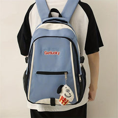 Large Capacity Colorblock Backpack Preppy School Bag All Match Daypack