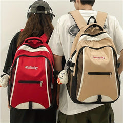 Large Capacity Colorblock Backpack Preppy School Bag All Match Daypack