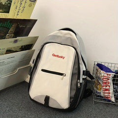 Large Capacity Colorblock Backpack Preppy School Bag All Match Daypack