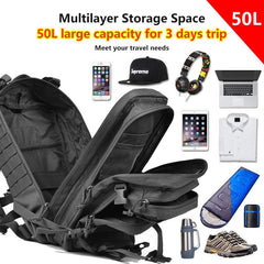 50L Army Military Tactical Backpack Waterproof Rucksack