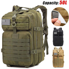 50L Army Military Tactical Backpack Waterproof Rucksack