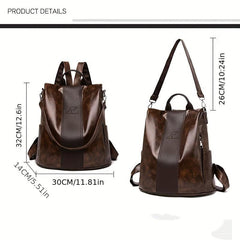 PU Leather Backpack Purse Casual Shoulder Bag Anti-theft Travel School Bag