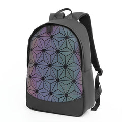 Geometric Luminous Zipper Backpack Laptop Bag for Work & Travel