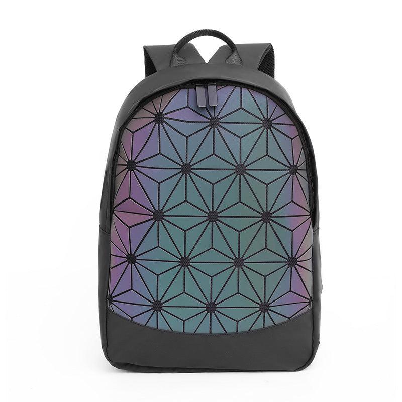 Geometric Luminous Zipper Backpack Laptop Bag for Work & Travel