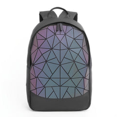 Geometric Luminous Zipper Backpack Laptop Bag for Work & Travel