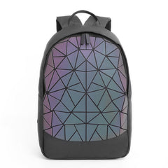 Geometric Luminous Zipper Backpack Laptop Bag for Work & Travel