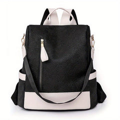 Minimalist Flower Pattern Backpack All Match Travel Storage Bag