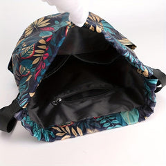 Floral Pattern Drawstring Backpack Lightweight Daypack