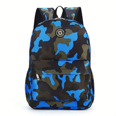 Camouflage Pattern Zipper Backpack Stylish Book Bag Preppy Backpack