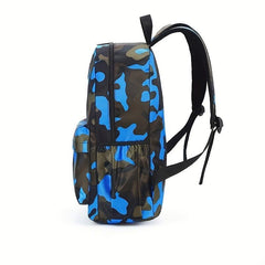 Camouflage Pattern Zipper Backpack Stylish Book Bag Preppy Backpack