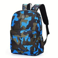 Camouflage Pattern Zipper Backpack Stylish Book Bag Preppy Backpack