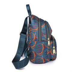 Floral Pattern Nylon Backpack Purse Pocket Back To School Bag