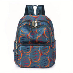 Floral Pattern Nylon Backpack Purse Pocket Back To School Bag