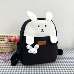 Rabbit Decor Large Capacity Backpack Nylon Lightweight School Travel Bag
