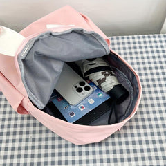 Rabbit Decor Large Capacity Backpack Nylon Lightweight School Travel Bag