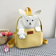 Rabbit Decor Large Capacity Backpack Nylon Lightweight School Travel Bag