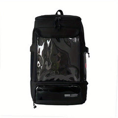 Large Capacity Multifunctional Backpack with Transparent Front Pockets