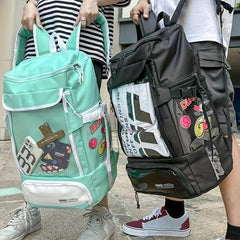 Large Capacity Multifunctional Backpack with Transparent Front Pockets