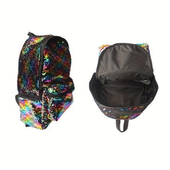 Glitter Magic Sequins Backpack Rainbow Schoolbag