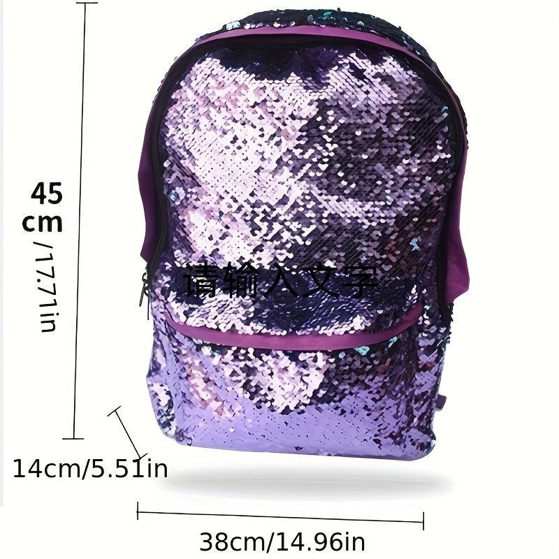 Glitter Magic Sequins Backpack Rainbow Schoolbag