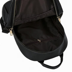 Stitch Detail Backpack Women's PU Leather Daypack Anti theft Travel School Bag
