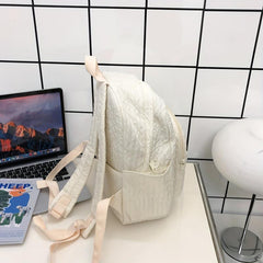 Pleated Large Capacity Backpack Lightweight Laptop Daypack