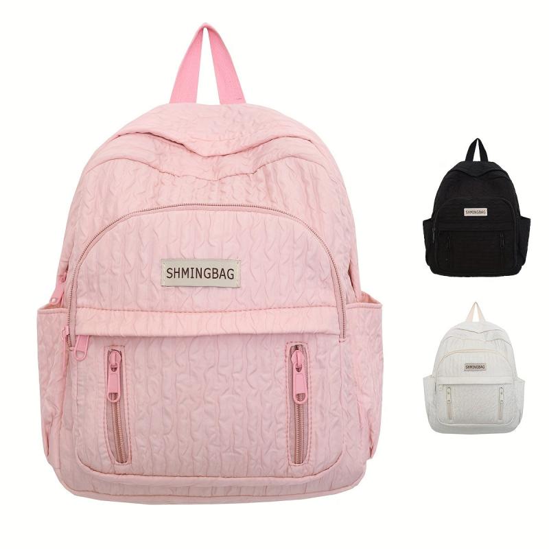 Pleated Large Capacity Backpack Lightweight Laptop Daypack
