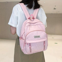 Pleated Large Capacity Backpack Lightweight Laptop Daypack