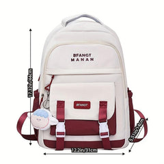 Large Capacity Nylon School Backpack Lightweight Travel Bag