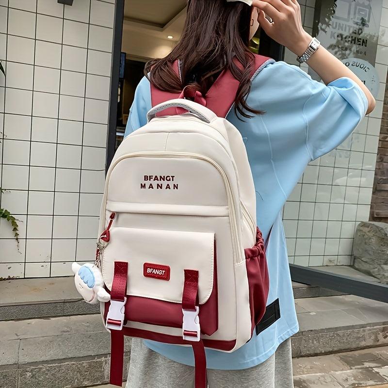 Large Capacity Nylon School Backpack Lightweight Travel Bag