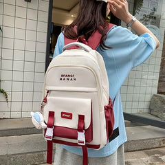 Large Capacity Nylon School Backpack Lightweight Travel Bag