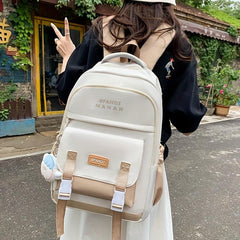 Large Capacity Nylon School Backpack Lightweight Travel Bag
