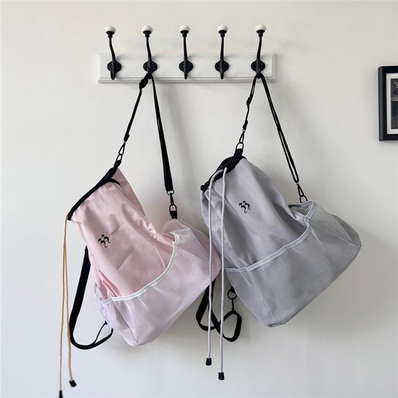 Large Capacity Drawstring Outdoor Backpack Nylon Lightweight Ball Backpack