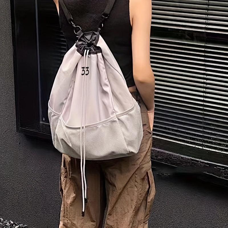 Large Capacity Drawstring Outdoor Backpack Nylon Lightweight Ball Backpack
