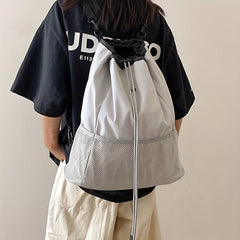 Large Capacity Drawstring Outdoor Backpack Nylon Lightweight Ball Backpack
