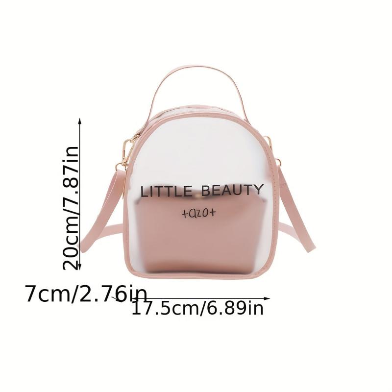 Clear Jelly Backpack With Inner Pouch PVC Purses Convertible Strap Crossbody Bag