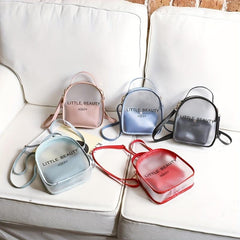 Clear Jelly Backpack With Inner Pouch PVC Purses Convertible Strap Crossbody Bag