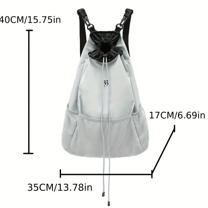Large Capacity Drawstring Backpack Solid Sports Storage Lightweight Bag