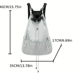 Large Capacity Drawstring Backpack Solid Sports Storage Lightweight Bag