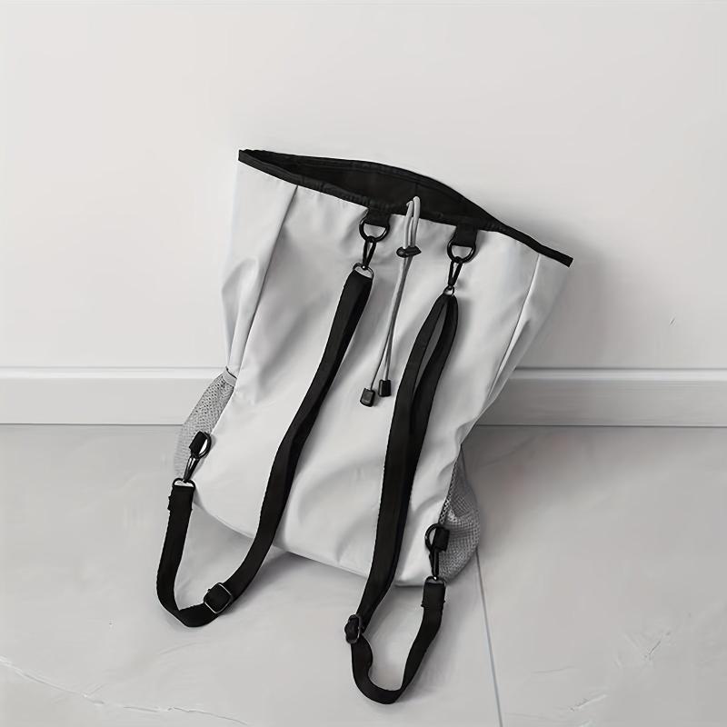 Large Capacity Drawstring Backpack Solid Sports Storage Lightweight Bag