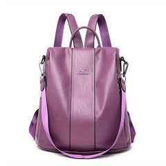 Casual Faux Leather Backpack Purse Anti-theft Shoulder Bag