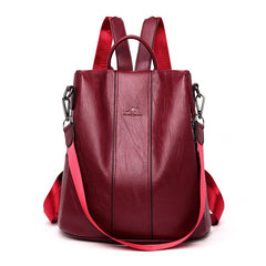 Casual Faux Leather Backpack Purse Anti-theft Shoulder Bag