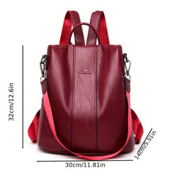 Casual Faux Leather Backpack Purse Anti-theft Shoulder Bag